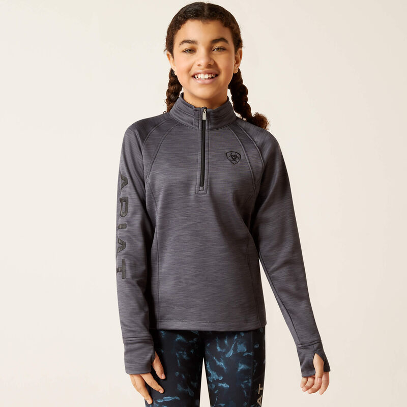 Girl's Ariat TEK Team 1/2 Zip Sweatshirt - Ebony Grey