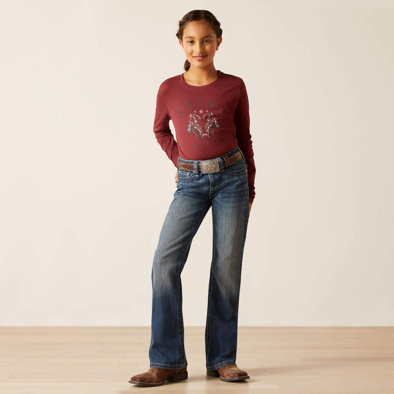 Girl's Ariat R.E.A.L. Clover Boot Cut