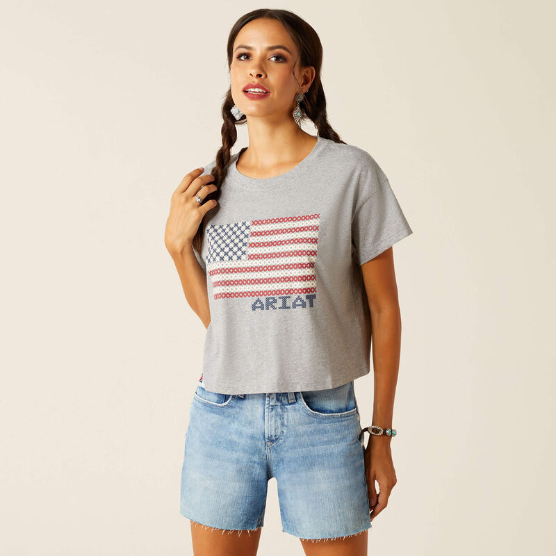 Women's Ariat Homespun Flag T-Shirt