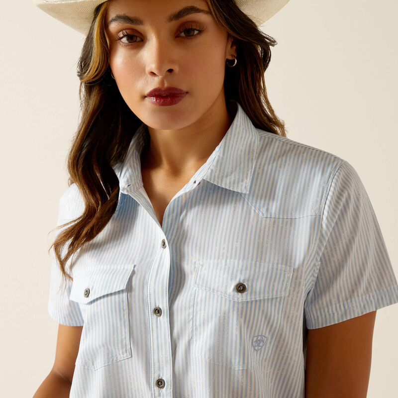 Women's Ariat Western Distressed Stripe ventTEK Shirt