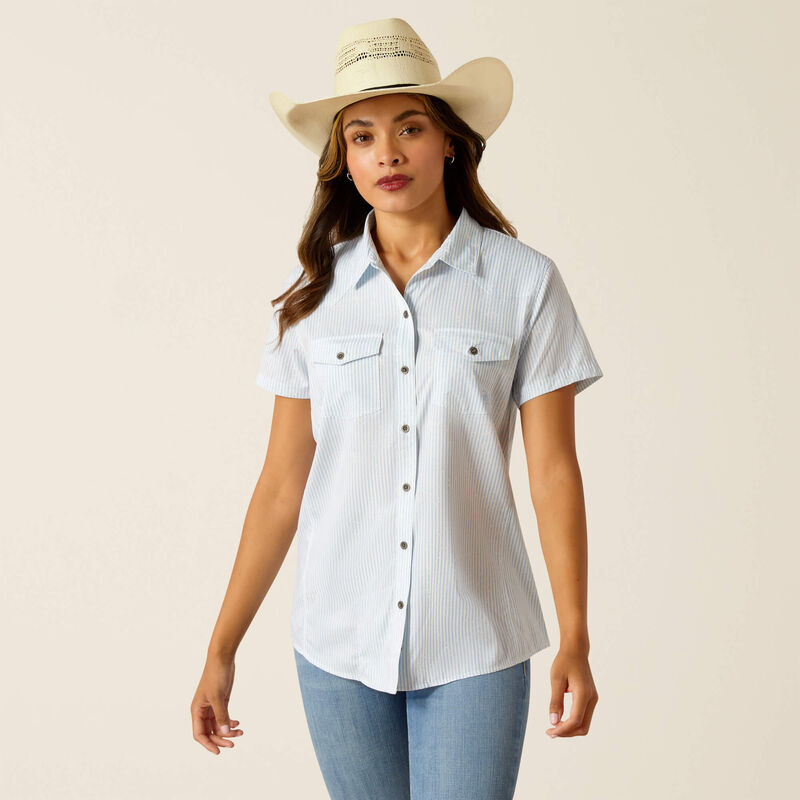 Women's Ariat Western Distressed Stripe ventTEK Shirt