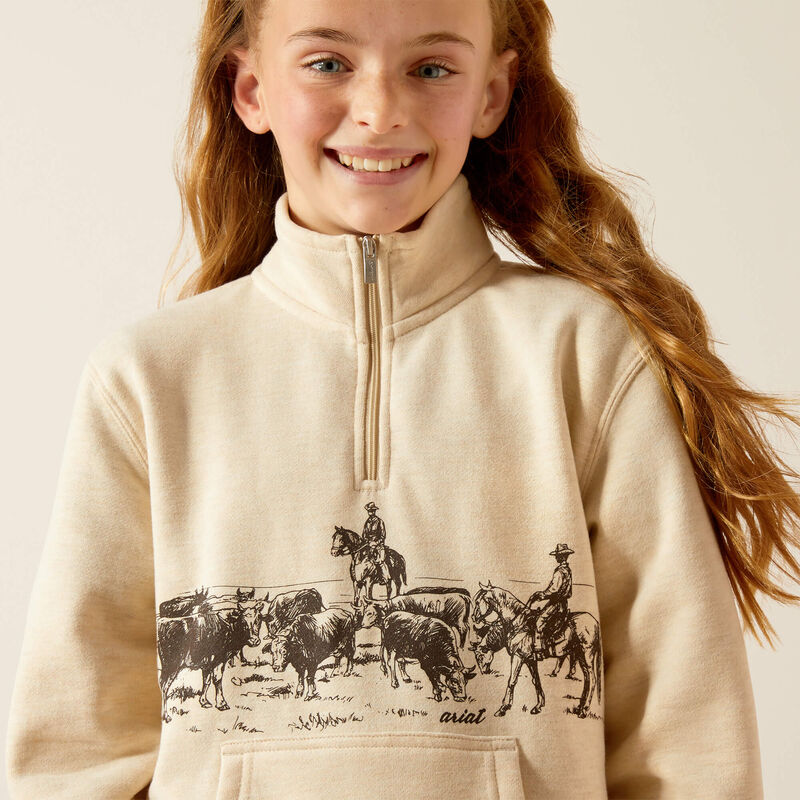 Girl's Ariat Pasture 1/4 Zip Sweatshirt