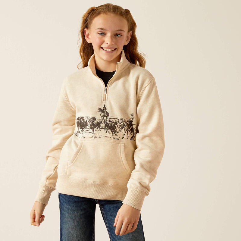 Girl's Ariat Pasture 1/4 Zip Sweatshirt