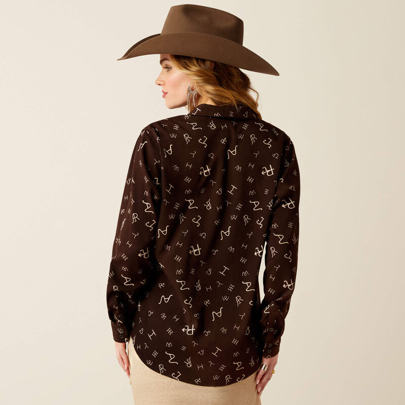 Women's Ariat Homestyle Shirt - Mole Ranch Brand Print