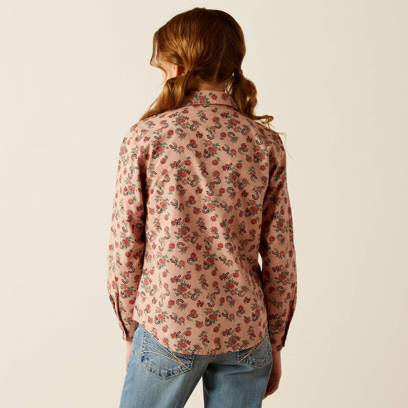 Girl's Ariat Flowers n' Horses Long Sleeve Western Snap Shirt