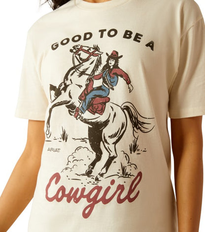 Women's Ariat Off White Good To Bee A Cowgirl Graphic T-Shirt,