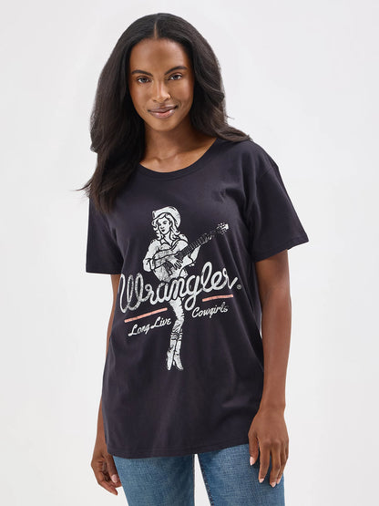 Women's Wrangler Western Graphic Boyfriend T-shirt - Black