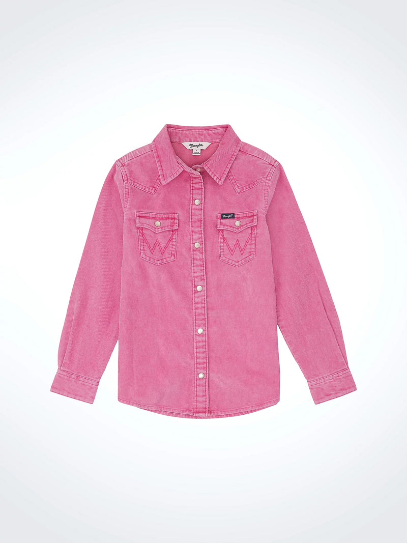 Girl's Wrangler Corduroy Western Snap Shirt Jacket