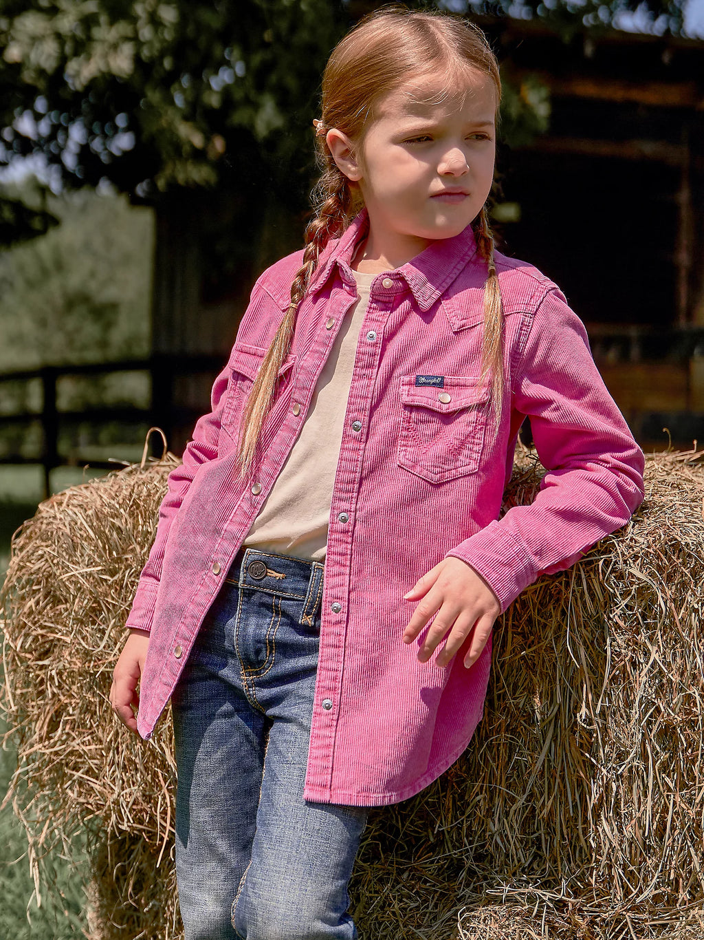 Girl's Wrangler Corduroy Western Snap Shirt Jacket