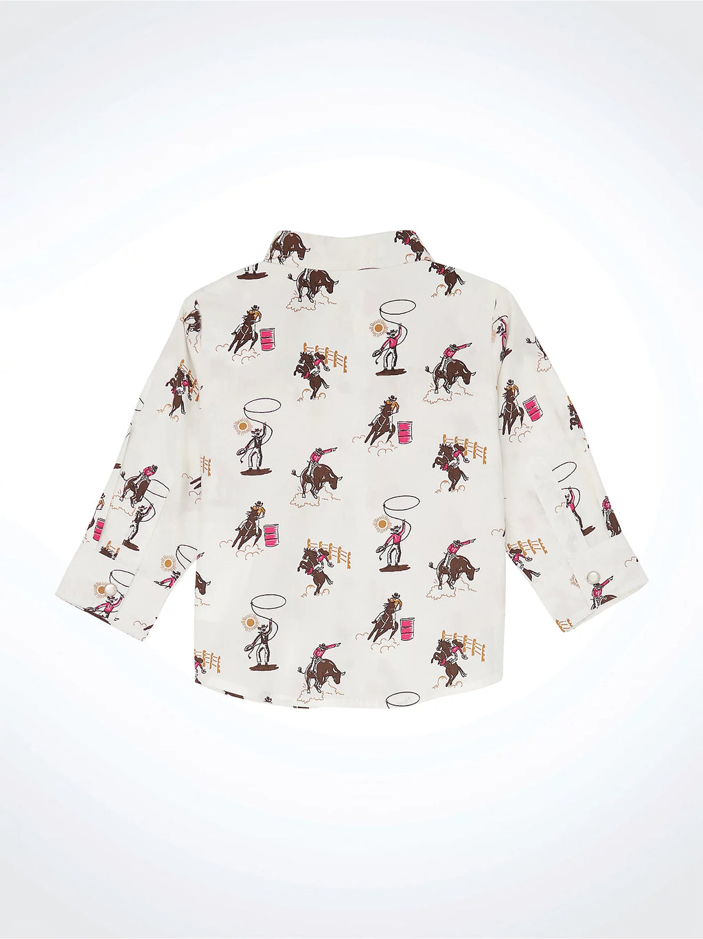 Girl's Wrangler Ruffle Yoke Print Western Snap Shirt