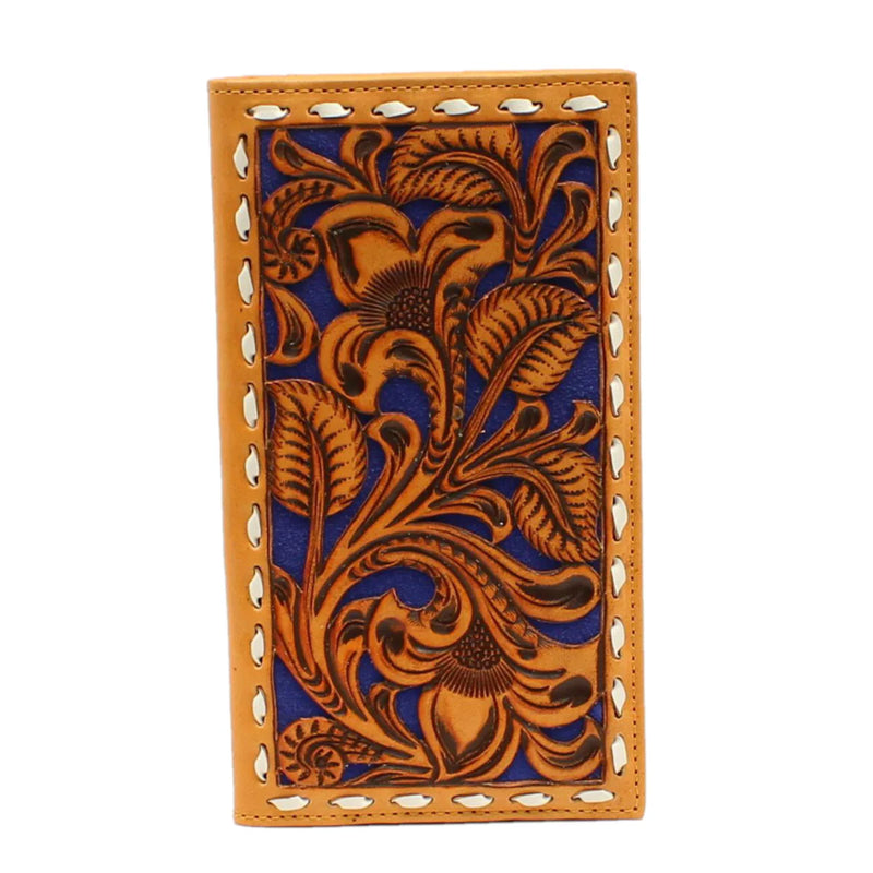 Men's Nocona Rodeo Floral Embossed Blue Wallet