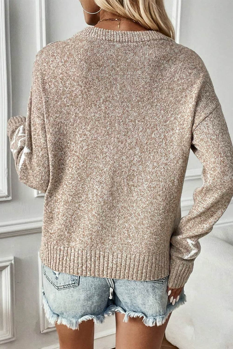 Women's Star Pattern Drop Shoulder Sweater