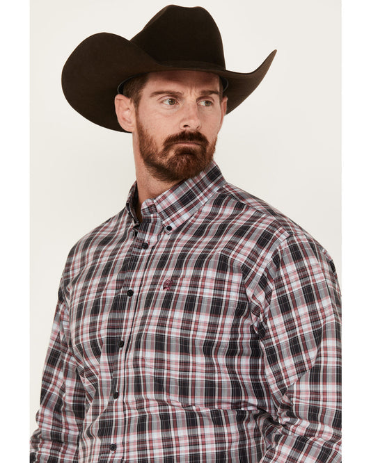 Men's Cinch Plaid Print Long Sleeve Button-Down Western Shirt