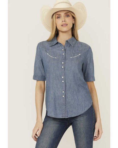 Women's Cruel Girl Short Sleeve Snap Western Shirt