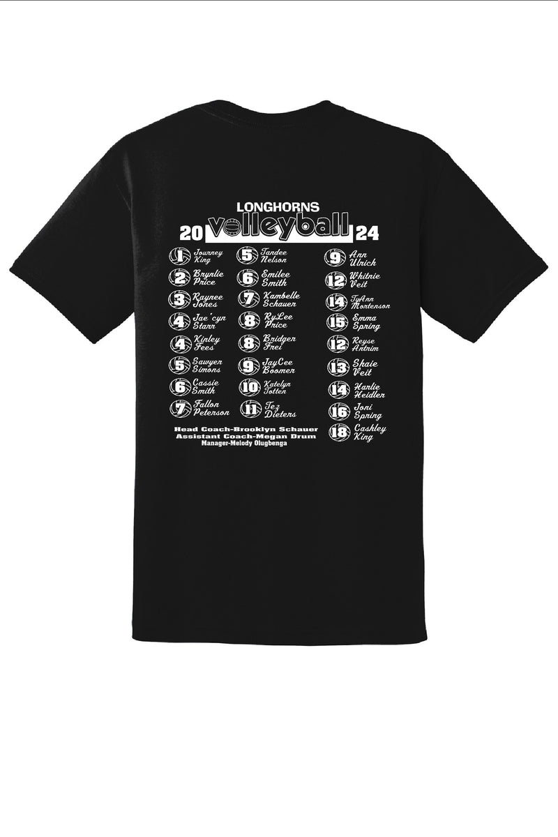 2024 Faith Longhorns Black Volleyball Shirts