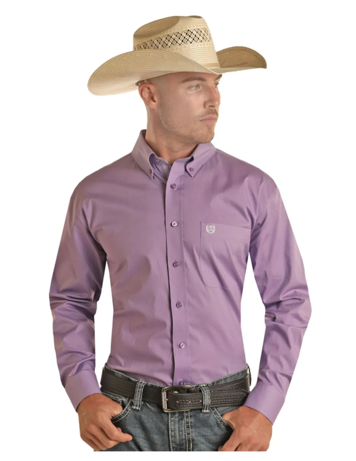 Men's Panhandle Slim PURPLE SOLID LONG SLEEVE SHIRT