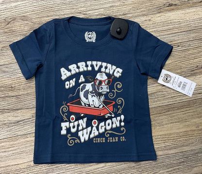 Boy's Cinch Infant/Toddler Navy "Fun Wagon" Graphic T-shirt