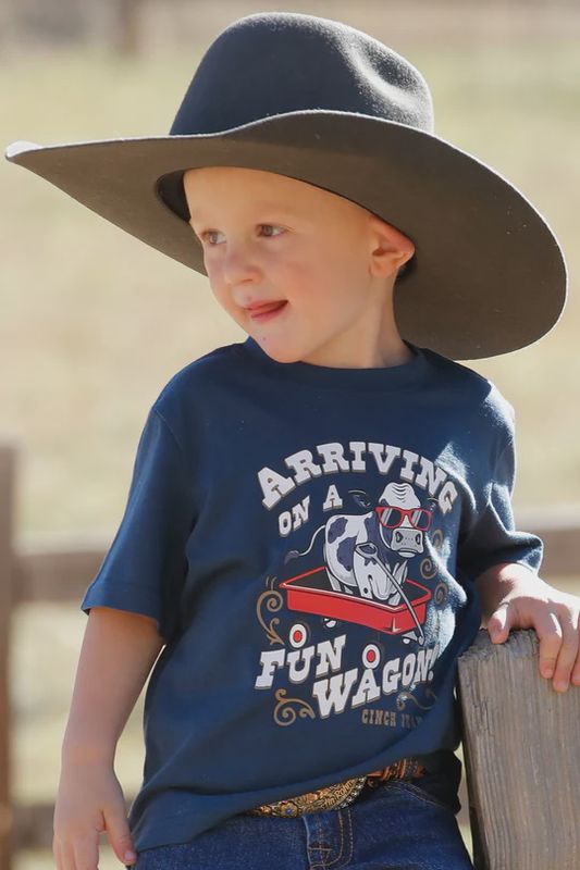 Boy's Cinch Infant/Toddler Navy "Fun Wagon" Graphic T-shirt