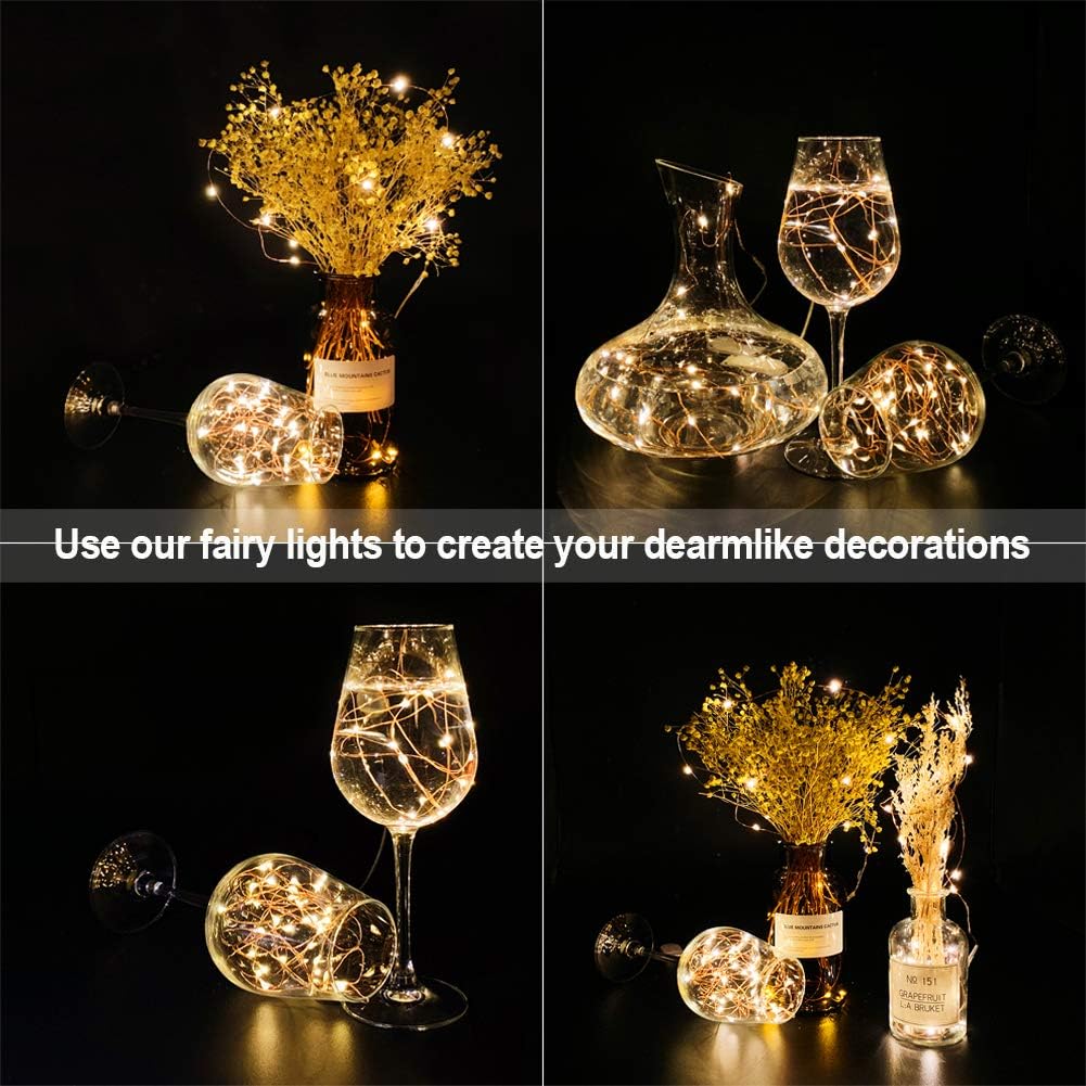 Fairy Lights Battery Operated, 7.2ft 20 Micro LED Mini Waterproof String Lights Copper Wire Firefly Starry Lights