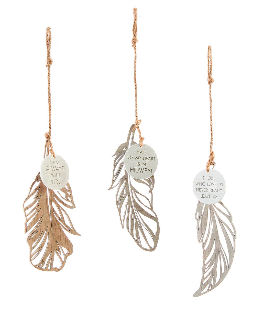 Gift Craft Feather Ornament w/Sentiment Token