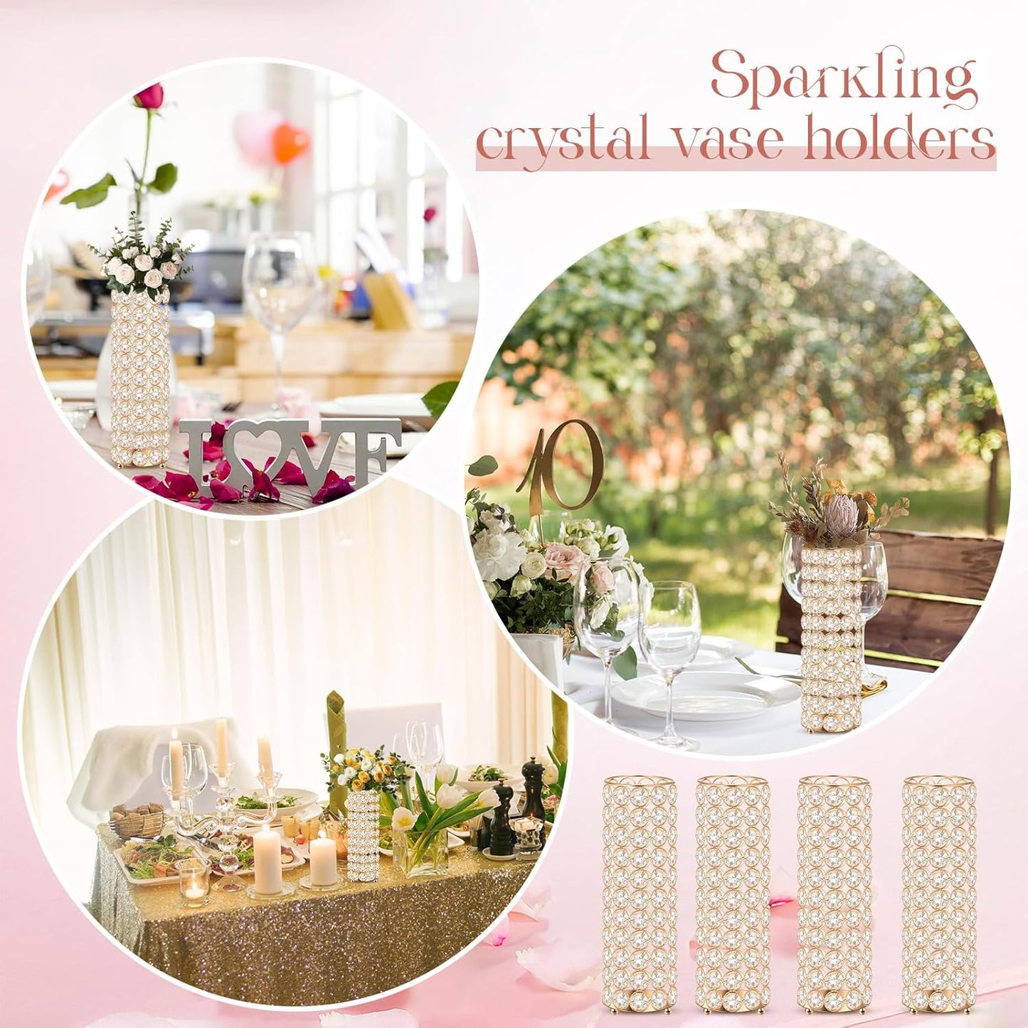 Crystal Flower Vase Table Centerpieces