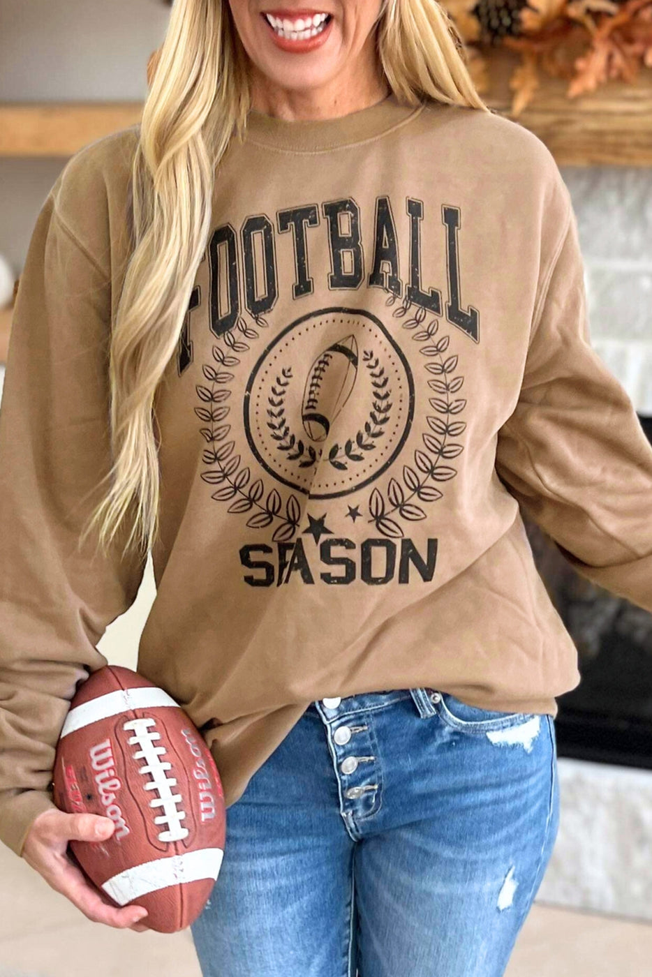 Women's Rugby FOOTBALL SEASON Graphic Game Day Sweatshirt