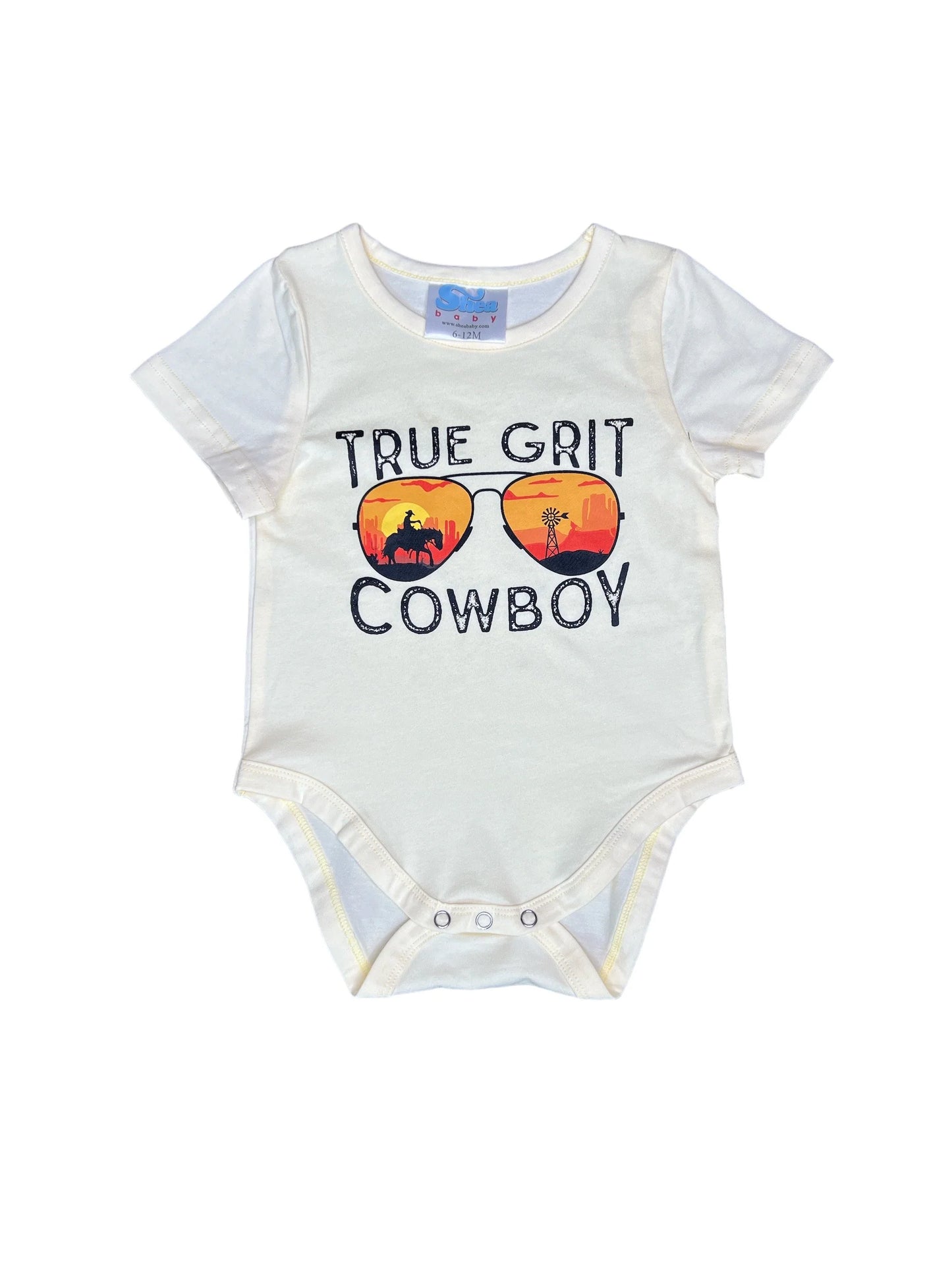 Boy's Shea Baby True Grit Cream Onesie