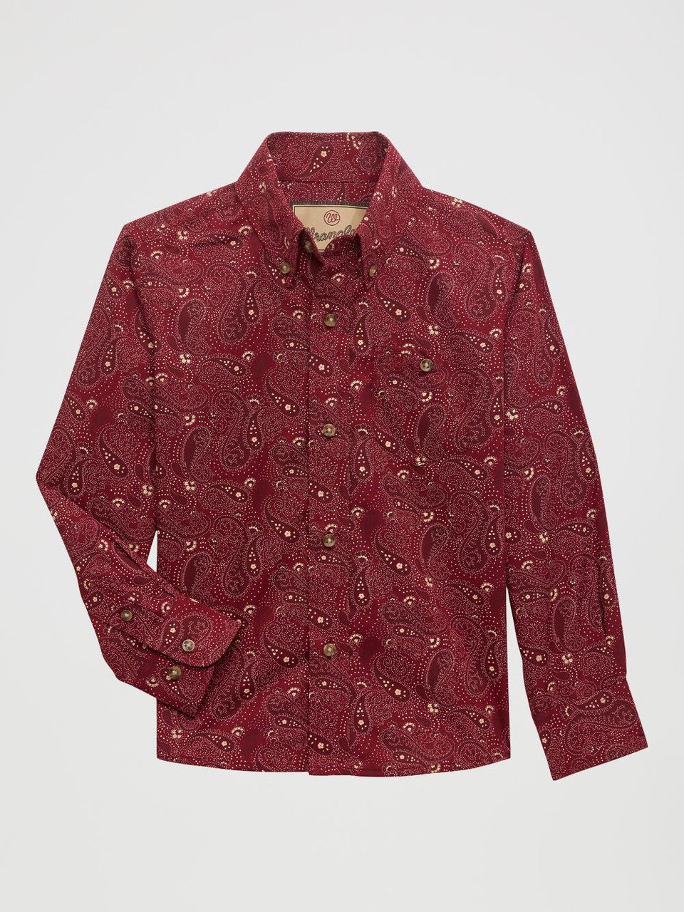 Boy's Wrangler CLASSIC RED PAISELY PRINT Long Sleeve