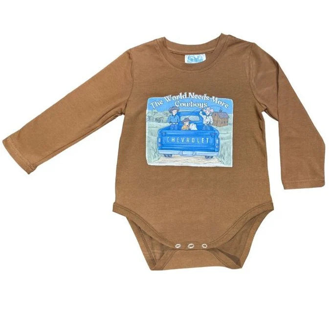 Boy's Shea Baby Need More Cowboys Long Sleeve Onesie