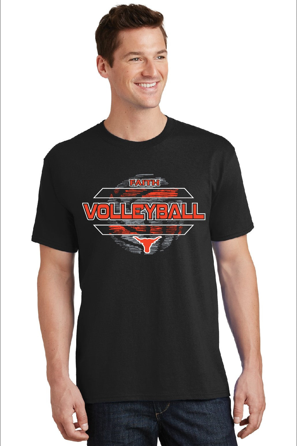 2024 Faith Longhorns Black Volleyball Shirts