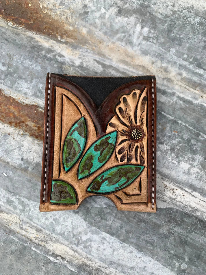 The Rodeo Rose Hand Tooled Leather Boot Wallet