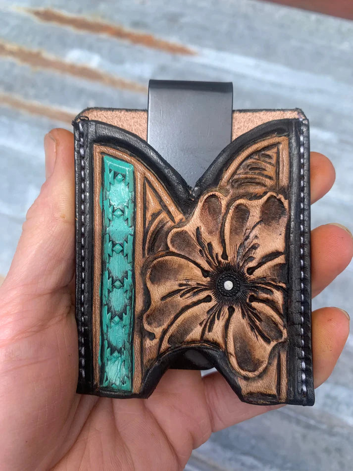 The Rodeo Rose Hand Tooled Leather Boot Wallet