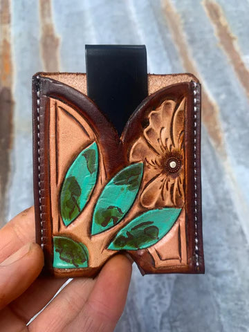 The Rodeo Rose Hand Tooled Leather Boot Wallet