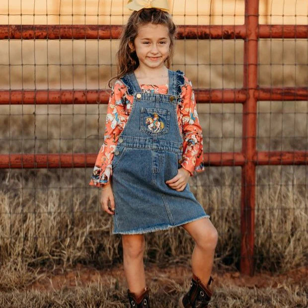 Girl's Shea Baby Baby/Toddler Cowgirl Denim Overall Dress