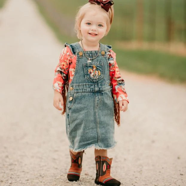 Girl's Shea Baby Baby/Toddler Cowgirl Denim Overall Dress