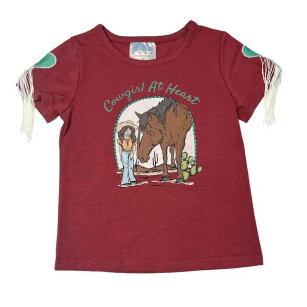 Girl's Shea Baby/Toddler Cowgirl at Heart Fringe Tee