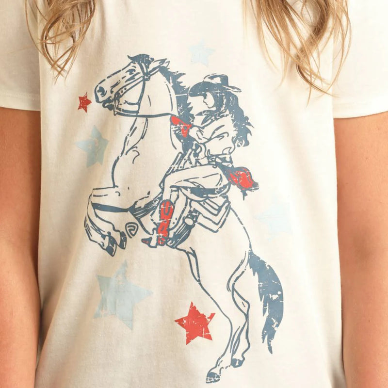 Girl's Rock & Roll Denim Americana Graphic Tee