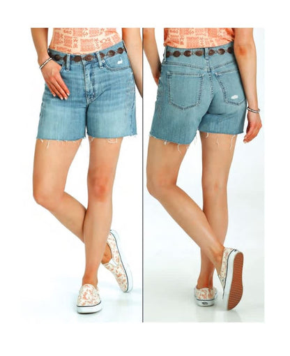 Women's CRUEL DENIM® QUINN HIGH RISE RELAXED EMBROIDERED SIDE SHORTS