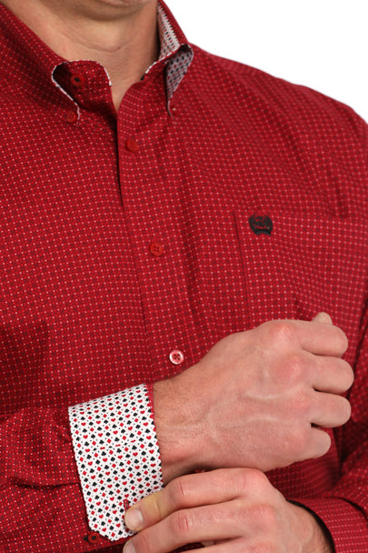 MEN'S CINCH RED GEOMETRIC PRINT