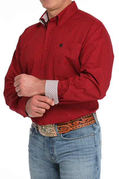 MEN'S CINCH RED GEOMETRIC PRINT