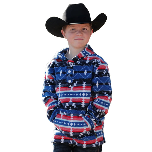 Boy's Cinch Multicolor Aztec Print Fleece Hoodie