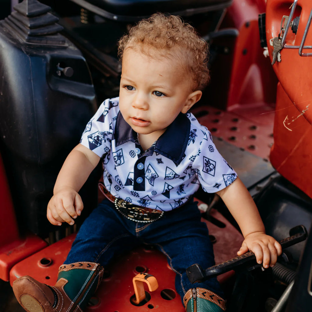 Boy's Shea Baby Diamond Polo Onesie