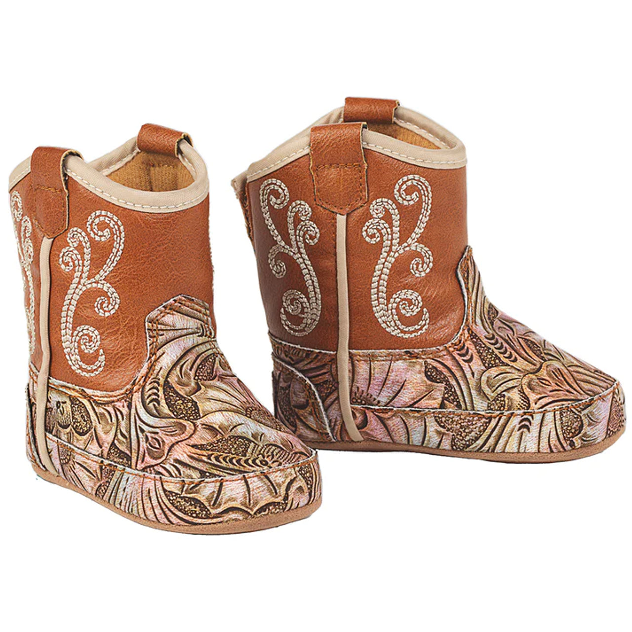 Girl's Twister Infant Floral Embossed Bucker Boot - Pink