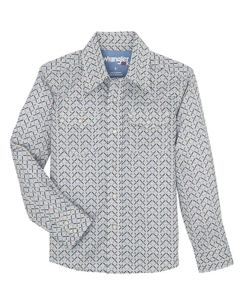 Boy's Wrangler 20X Advanced Comfort Long Sleeve Shirt - Blue