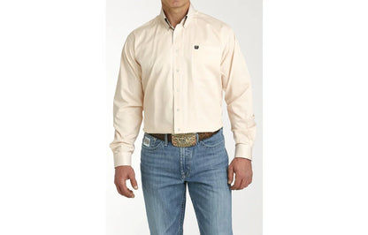 MEN'S CINCH STRIPE BUTTON-DOWN WESTERN SHIRT - CORAL/WHITE