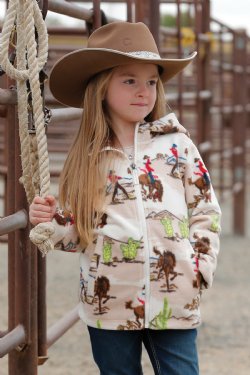 Girl's Cruel Girl Cowboy Print Fleece Hoodie