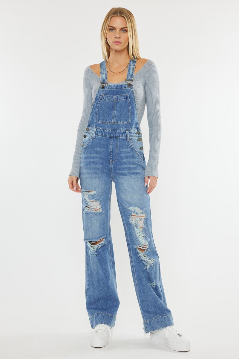 Women's Kancan WIDE LEG OVERALLS