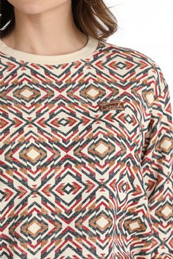 Women's Cinch Printed Sweatshirt - Multi