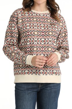 Women's Cinch Printed Sweatshirt - Multi