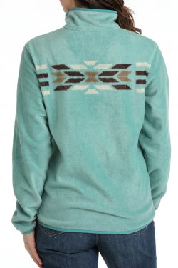 Women's Cinch Fleece Pullover - Turquoise